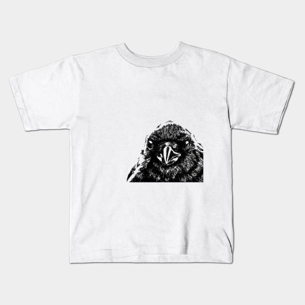 Interaction with crow Kids T-Shirt by gui